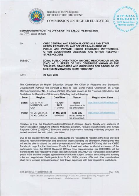 cmo 3 series of 2023 midwifery|ched.gov.ph.